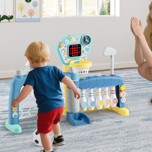 5 in 1 Toddler Sports Toy with Adjustable Basketball Hoop for Baby Boys Girls 18 Months+ view 3