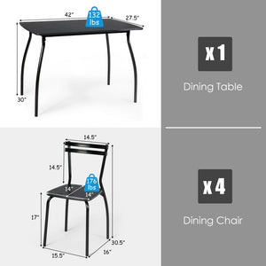 5 Pieces Dining Table Set with 4 Chairs view 4