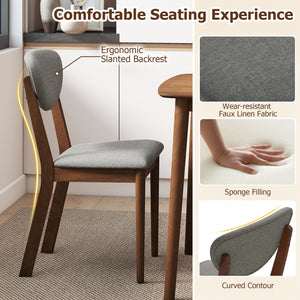 5-Piece Dining Set for 4 with Rectangular Table & Fabric Chairs for Living Room-Gray view 7