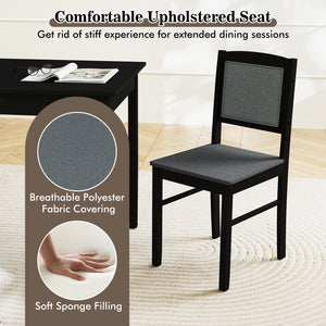 5-Piece Dining Set for 4 with Rubber Wood Legs for Small Dining Room-Gray view 8