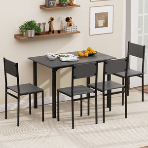 5 Piece Dining Table Set Industrial Style Kitchen Table and Chairs for 4-Grey view 2
