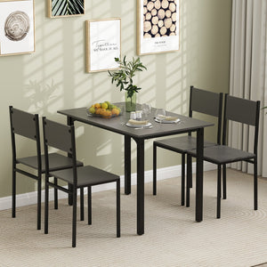5 Piece Dining Table Set Industrial Style Kitchen Table and Chairs for 4-Grey view 4