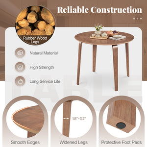 5 Piece Dining Table Set with 4 Padded Dining Chairs and Rubber Wood Table-Walnut & Gray view 8