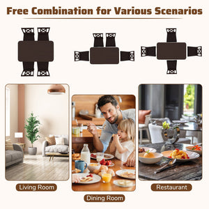 5-Piece Dining Table Set with Wide Tabletop and Rubber Wood Legs-Black view 9