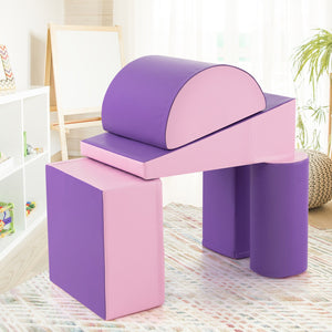 5-Piece Kids Climb and Crawl Activity Playset-Purple view 2