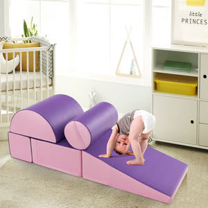 5-Piece Kids Climb and Crawl Activity Playset-Purple view 3