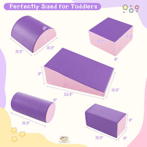 5-Piece Kids Climb and Crawl Activity Playset-Purple view 5