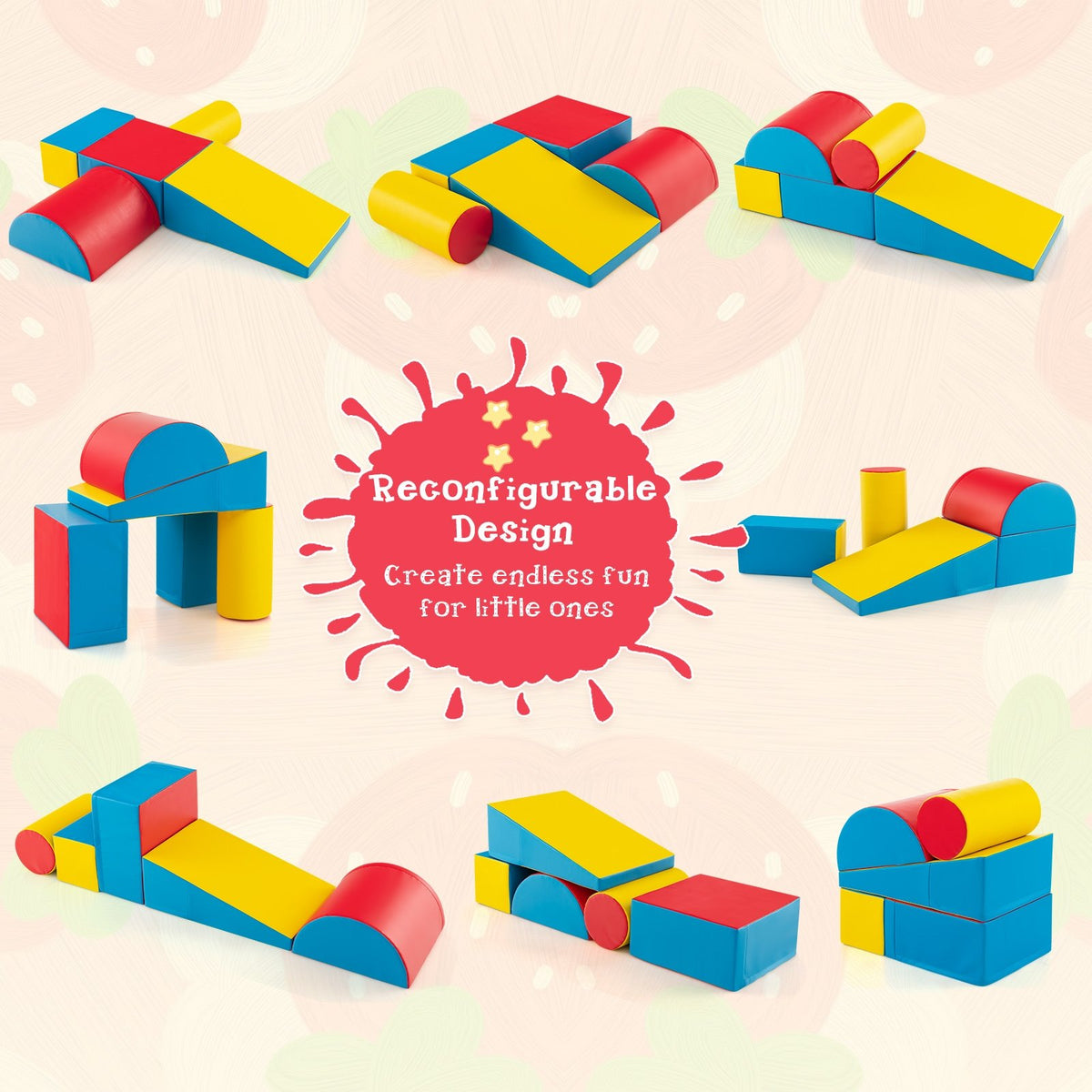5-Piece Kids Climb and Crawl Activity Playset-Red view 7