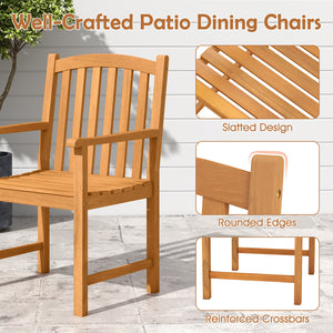 5-Piece Outdoor Square Patio Dining Set for 4 with Acacia Table & Armchairs view 7