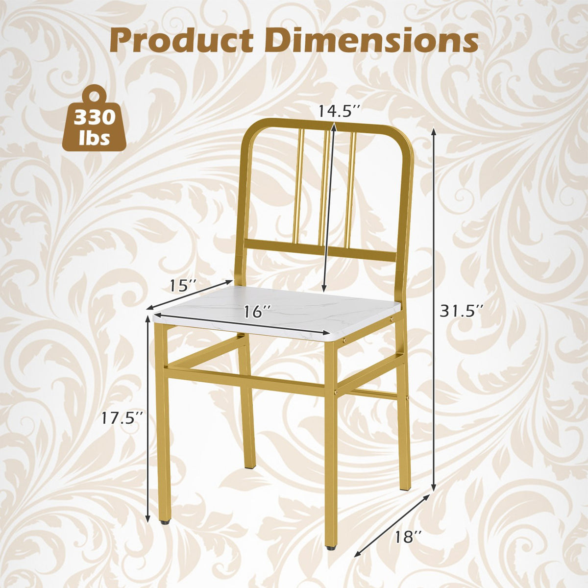 5-Piece Round Dining Table Set with Storage Shelf for Dining Room-White view 6