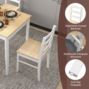 5-Piece Wooden Dining Set with Rectangular Table and 4 Chairs-Natural view 9