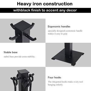 5 Pieces Fireplace Iron Fire Place Tool Set view 6