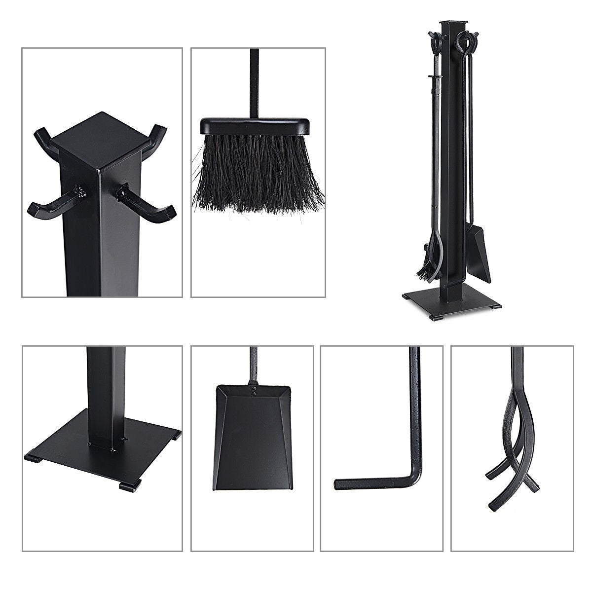 5 Pieces Fireplace Iron Fire Place Tool Set view 7