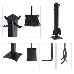 5 Pieces Fireplace Iron Fire Place Tool Set view 7