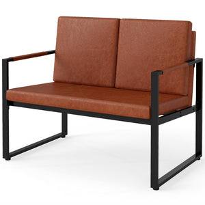 5 Pieces Living Room Set with 2 Accent Chairs and 2 Coffee Tables-Brown view 4