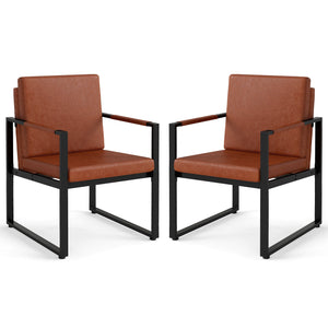 5 Pieces Living Room Set with 2 Accent Chairs and 2 Coffee Tables-Brown view 5