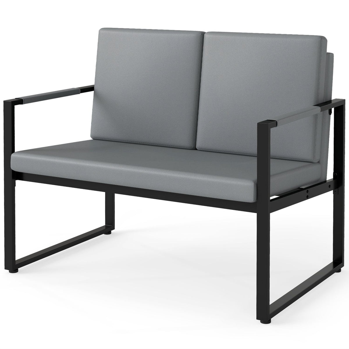 5 Pieces Living Room Set with 2 Accent Chairs and 2 Coffee Tables-Gray view 4