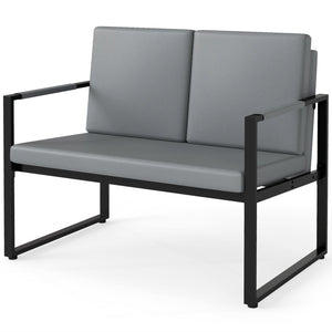 5 Pieces Living Room Set with 2 Accent Chairs and 2 Coffee Tables-Gray view 4