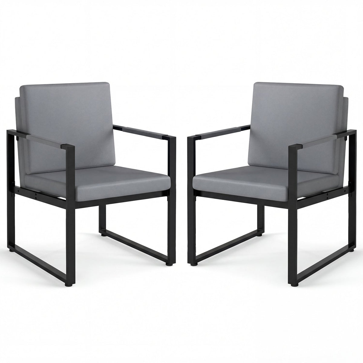 5 Pieces Living Room Set with 2 Accent Chairs and 2 Coffee Tables-Gray view 5