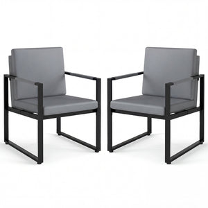5 Pieces Living Room Set with 2 Accent Chairs and 2 Coffee Tables-Gray view 5