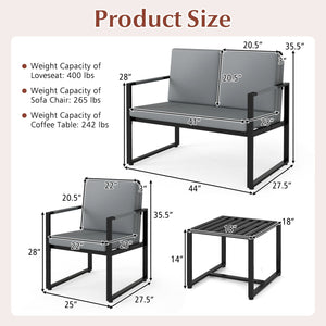 5 Pieces Living Room Set with 2 Accent Chairs and 2 Coffee Tables-Gray view 7