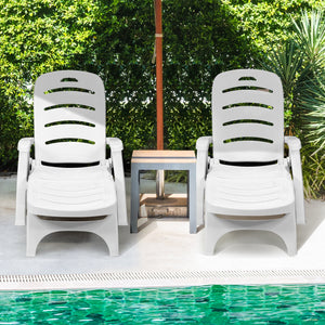 5 Position Adjustable Folding Lounger Chaise Chair on Wheels view 9