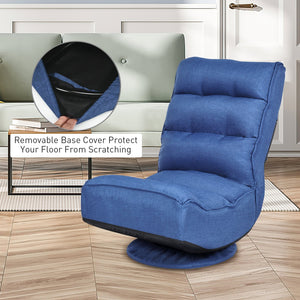 5-Position Folding Floor Gaming Chair-Navy view 7