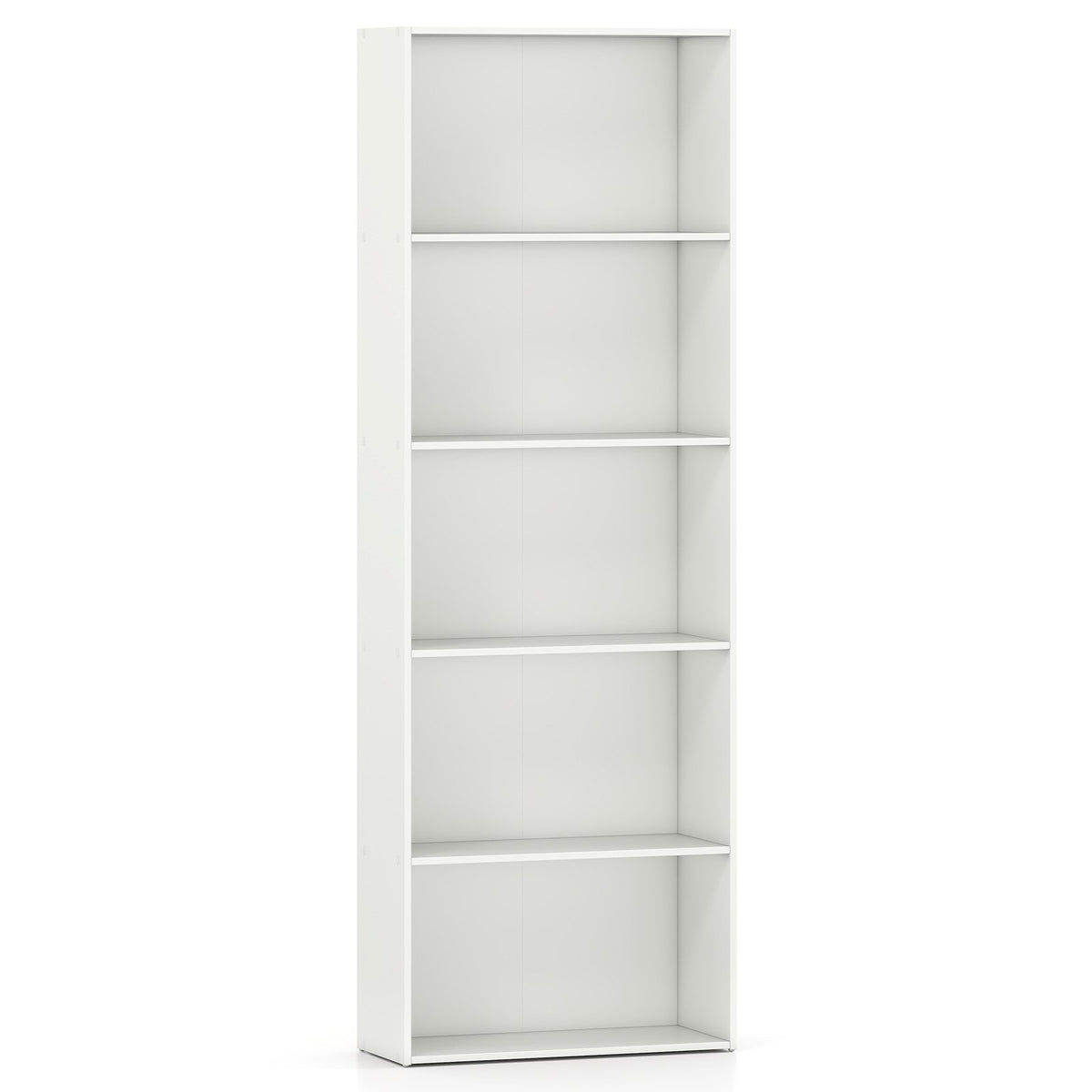 5-Shelf Storage Bookcase Modern Multi-Functional Display Cabinet-White