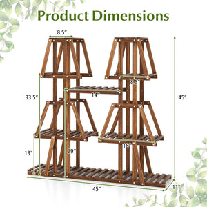 5-Tier 10 Potted Wood Plant Stand for Multiple Plants view 5