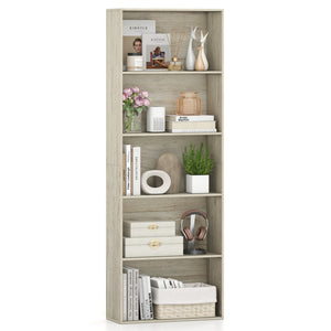 5-Tier Bookshelf Freestanding Display Shelf for Home Office-Gray view 4