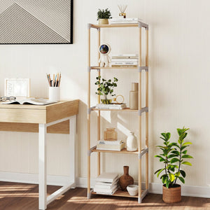 5-Tier Bookshelf with Open Shelves for Home Office and Bathroom-5-Tier view 2