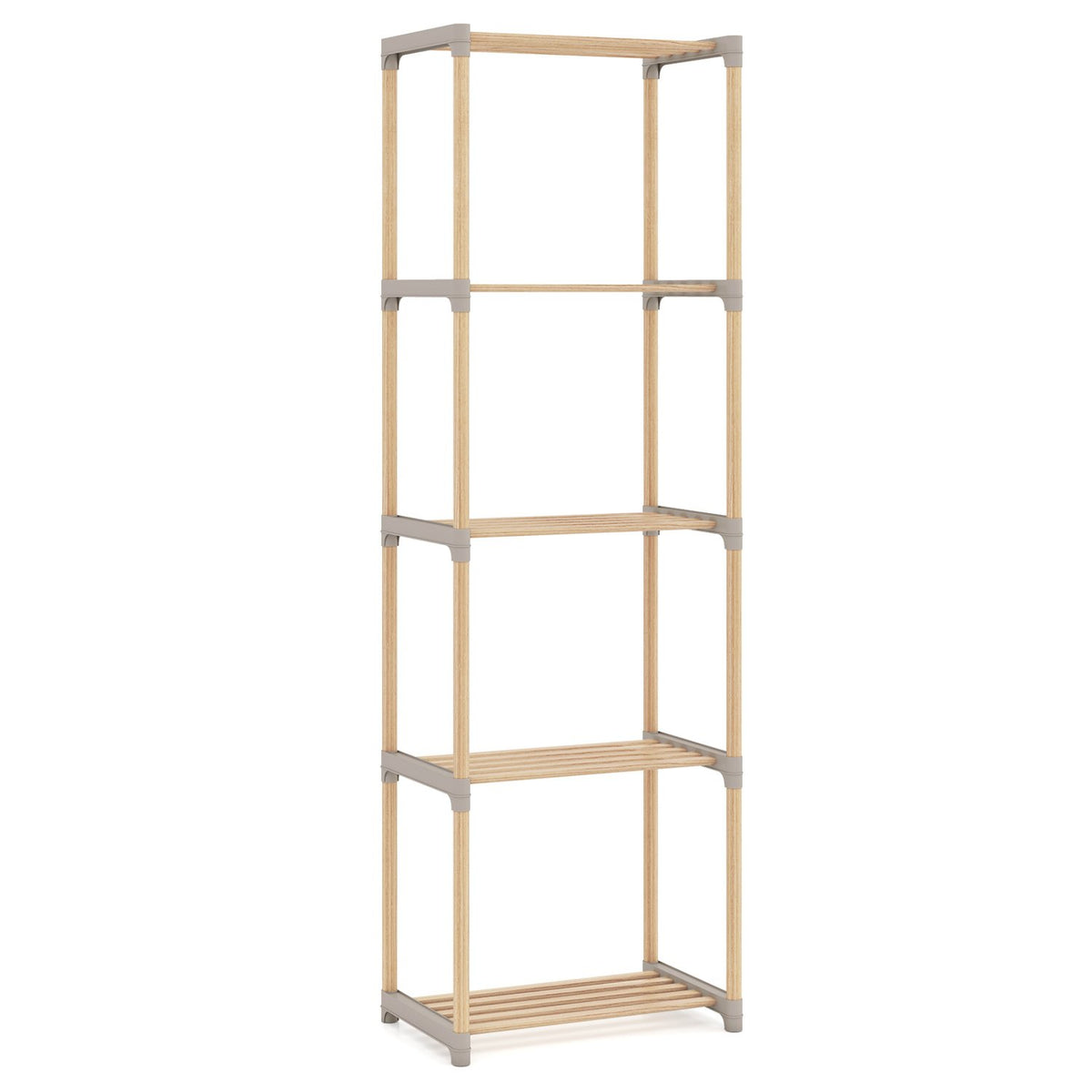 5-Tier Bookshelf with Open Shelves for Home Office and Bathroom-5-Tier view 4