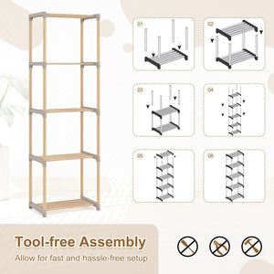 5-Tier Bookshelf with Open Shelves for Home Office and Bathroom-5-Tier view 8