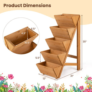 5-tier Vertical Raised Garden Bed Wood Elevated Planter Box with Legs-Orange view 4