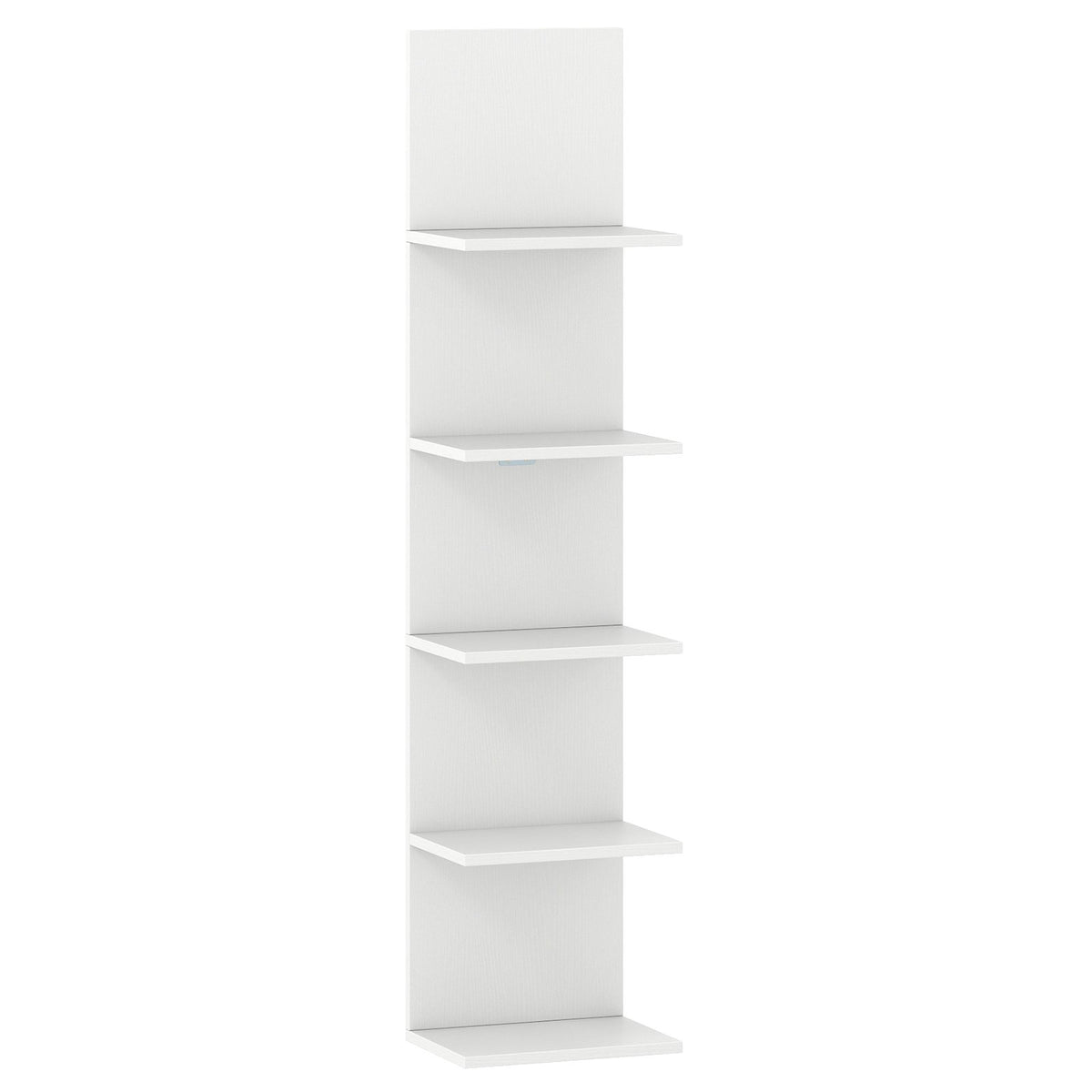 5-Tier Wall Mounted Shelf Unit with Wood Grain-White view 4