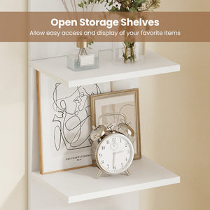 5-Tier Wall Mounted Shelf Unit with Wood Grain-White view 8