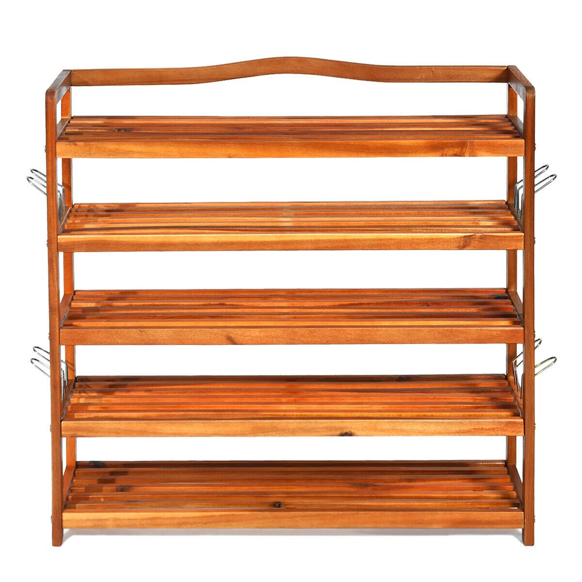 5-Tier Wood Large Shoe Rack Holds up 12-18 Pairs view 2
