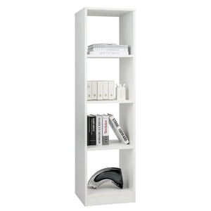 5 Tiers 4-Cube Narrow Bookshelf with 4 Anti-Tipping Kits-White view 4