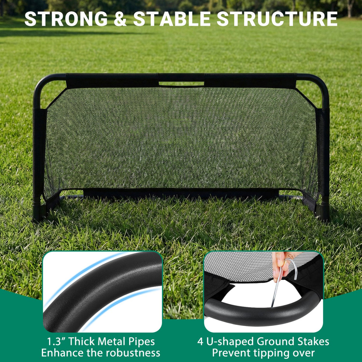 5 x 3 FT Portable Pop-up Football Training Equipment with Net view 8