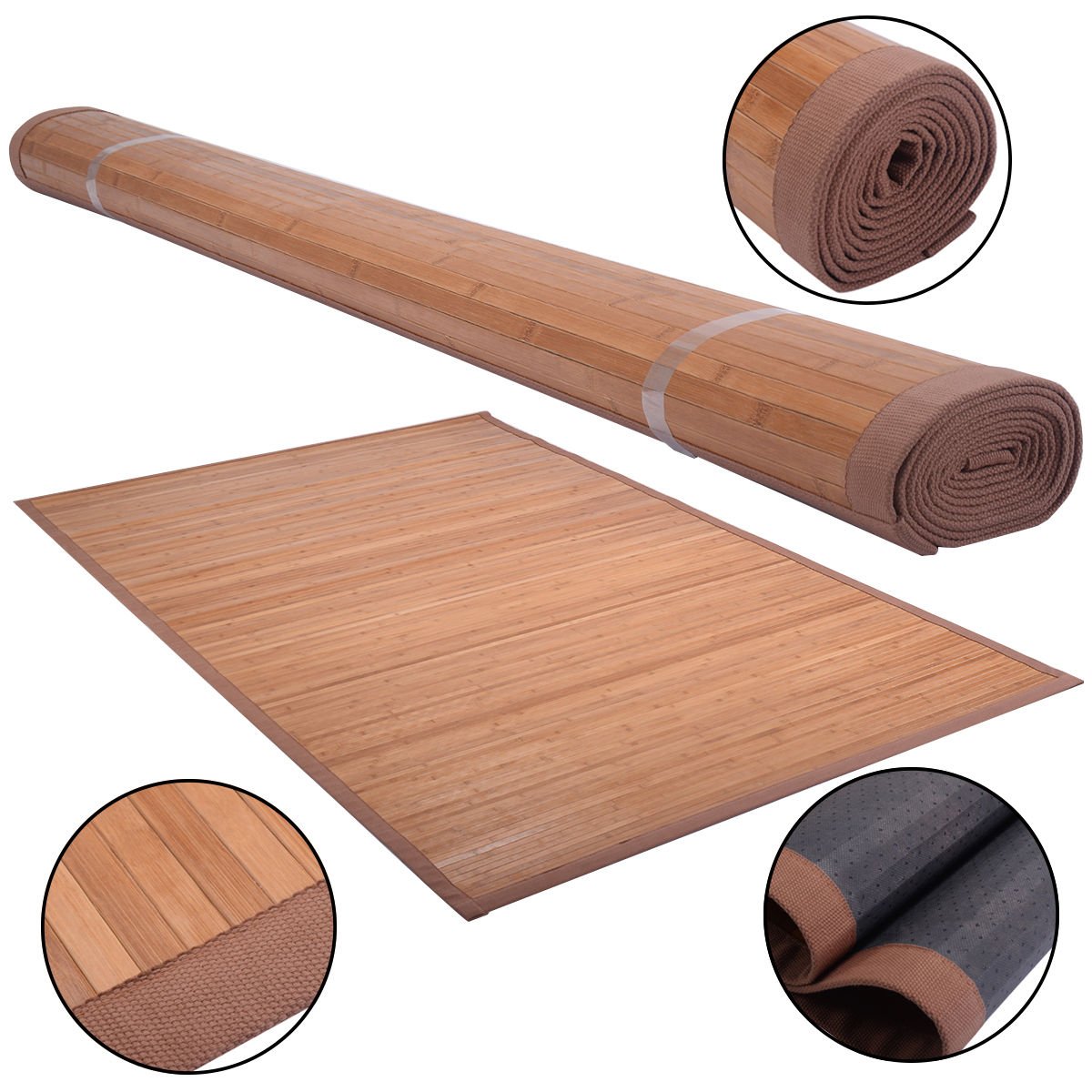 5' x 8' Bamboo Area Rug Floor Carpet view 6