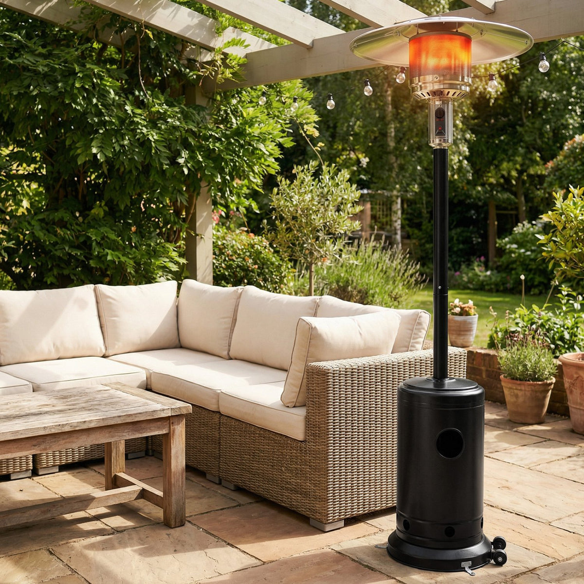 50 000 BTU Patio Propane Gas Heater with Stainless Steel Burner-Black view 3