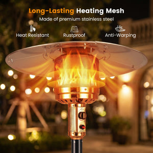 50 000 BTU Patio Propane Gas Heater with Stainless Steel Burner-Black view 7