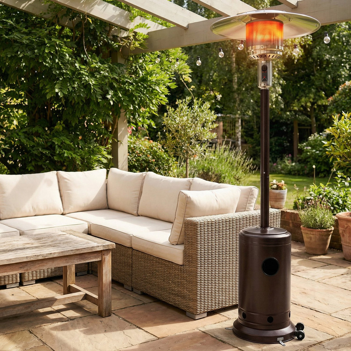 50 000 BTU Patio Propane Gas Heater with Stainless Steel Burner-Bronze view 3