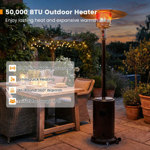 50 000 BTU Patio Propane Gas Heater with Stainless Steel Burner-Bronze view 6