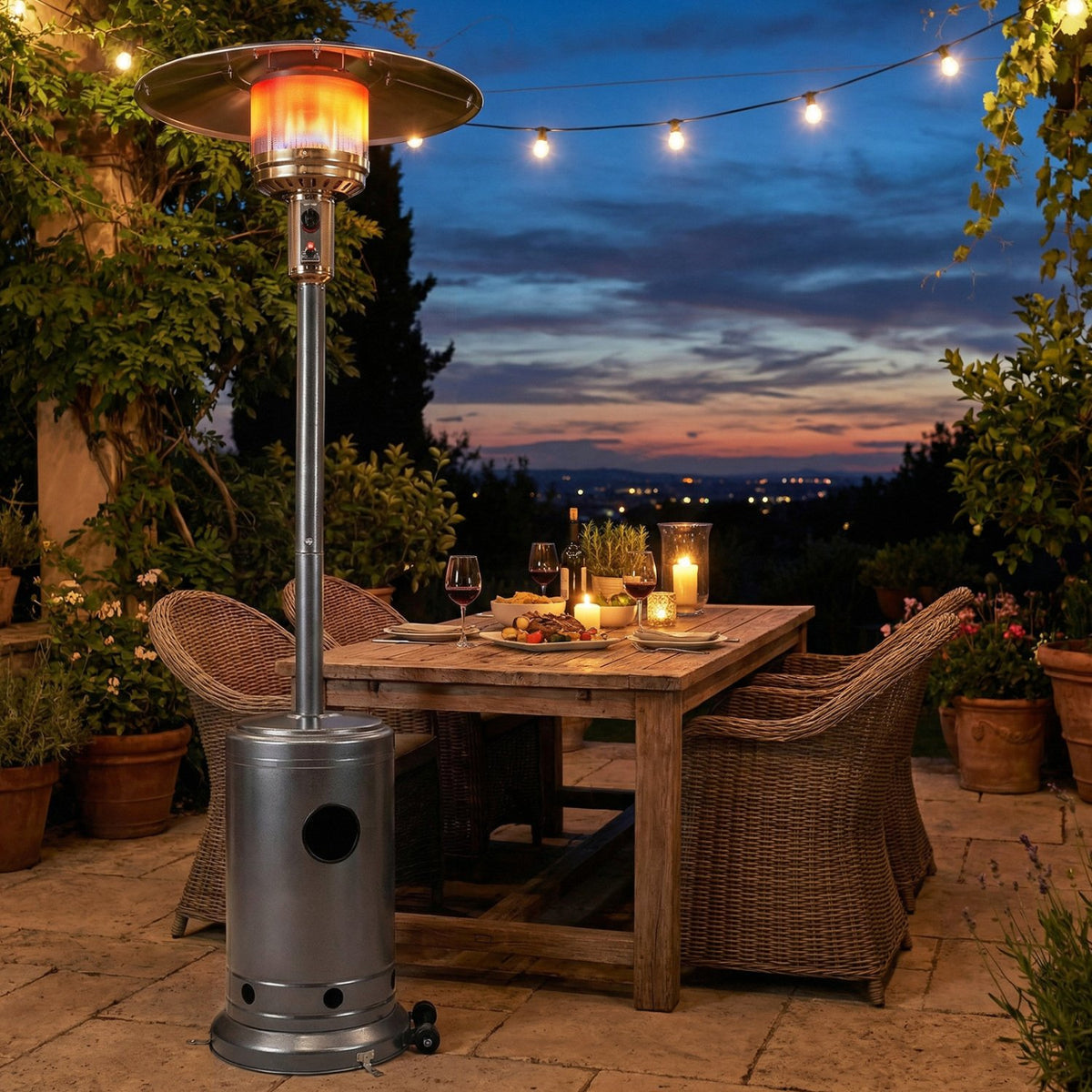 50 000 BTU Patio Propane Gas Heater with Stainless Steel Burner-Gray view 2
