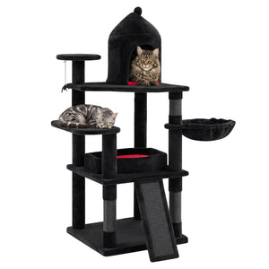 50 Inch Gothic Multi-level Cat Tree with House for Indoor Cats view 4