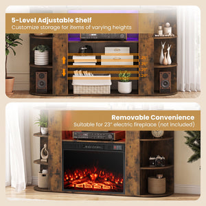 50 Inch TV Stand for 55 Inch TV with RGB Lights Entertainment Center with Adjustable and Removable Shelf-Rustic Brown view 8