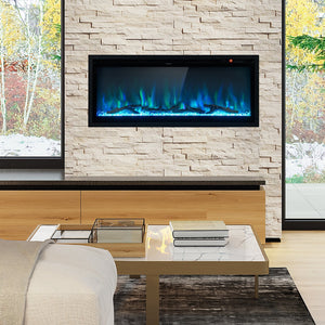 Electric Fireplace in-Wall Recessed with Remote Control and Adjustable Color and Brightness-42 inches view 2