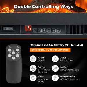 Electric Fireplace in-Wall Recessed with Remote Control and Adjustable Color and Brightness-42 inches view 5