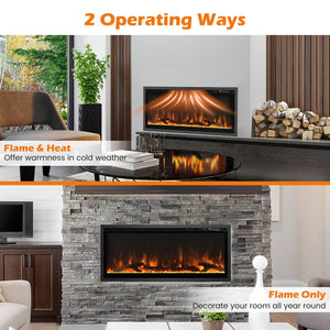 Electric Fireplace in-Wall Recessed with Remote Control and Adjustable Color and Brightness-42 inches view 9